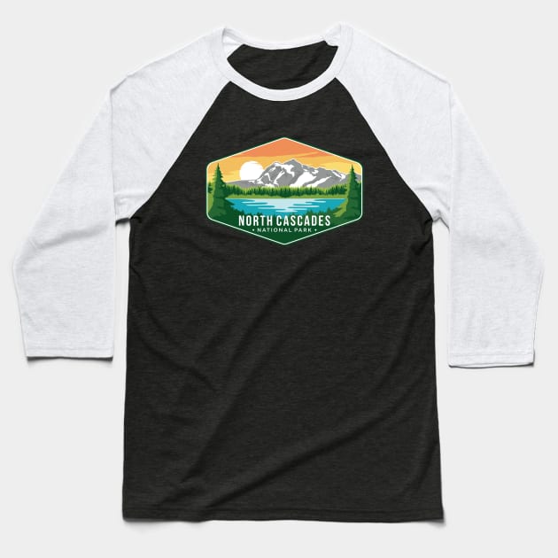 North Cascades National Park Baseball T-Shirt by Mark Studio
